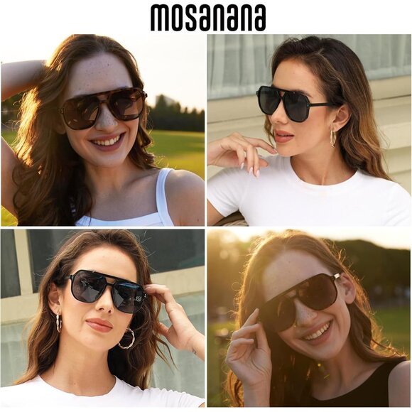 Oversized Aviator Sunglasses Polarized UV Protection Men Women Outdoors - Picture 4 of 6